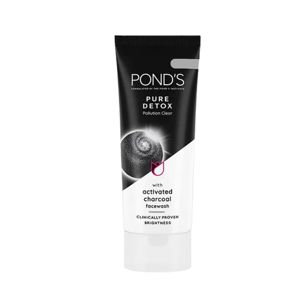 Ponds Pure Detox face wash tube on a white background
