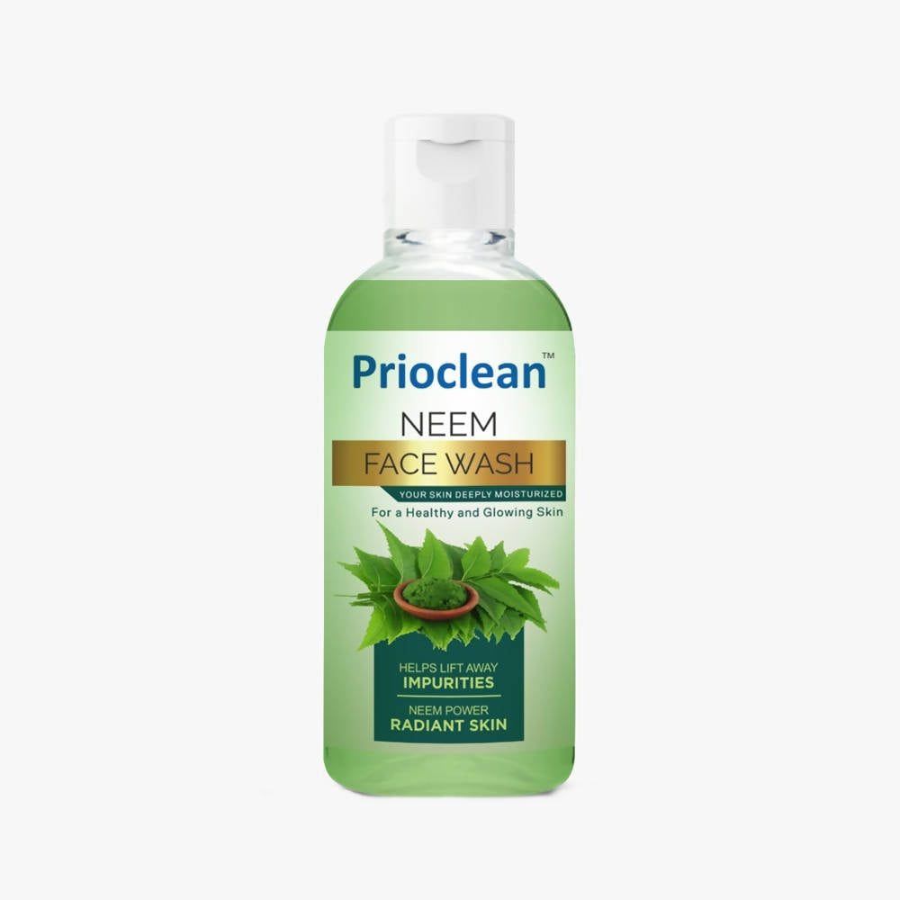 Prioclean Neem Face Wash bottle on a white background