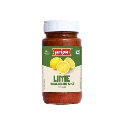 Jar of Priya Lime Pickle with a white background