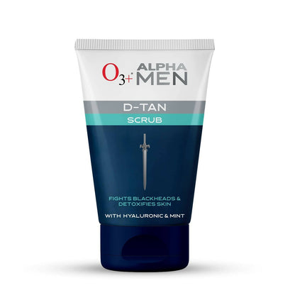 Tube of Alpha Men D-Tan Scrub on a white background