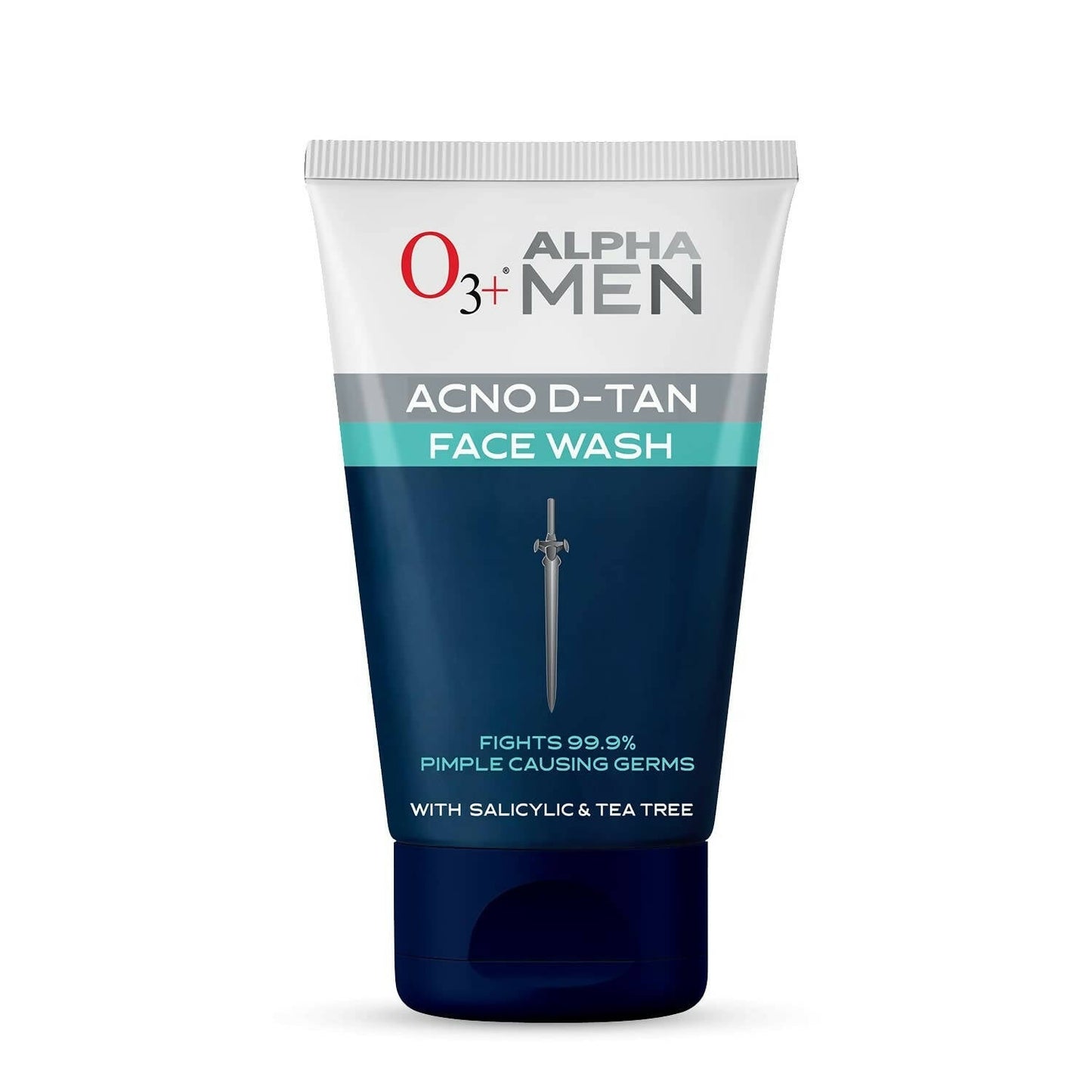 Alpha O3+ Men Acno D-Tan Face Wash tube on a white background