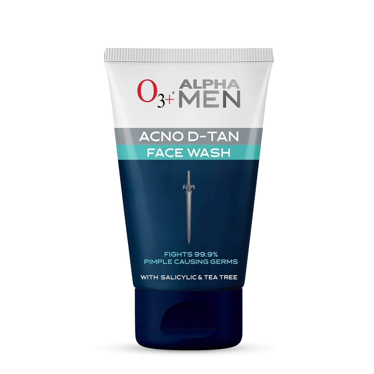 Alpha O3+ Men Acno D-Tan Face Wash tube on a white background