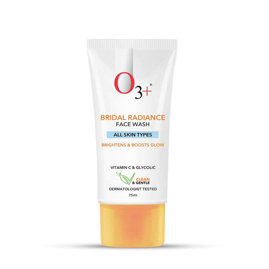 O3+ Bridal Radiance Face Wash tube on a white background
