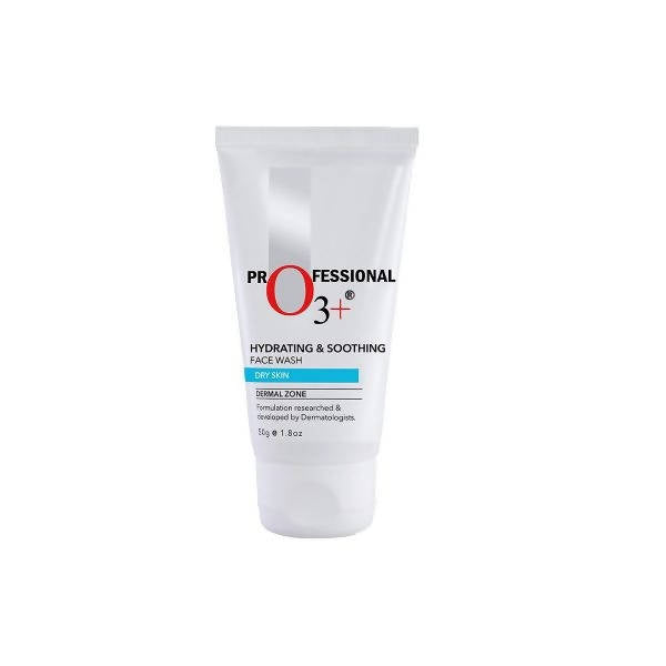 O3+ Hydrating & Soothing Face Wash tube on a white background