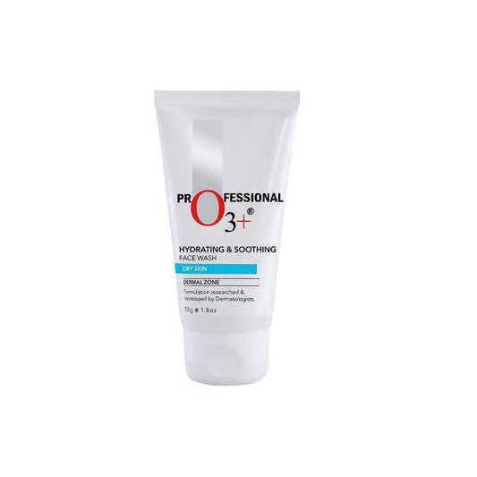 O3+ Hydrating & Soothing Face Wash tube on a white background