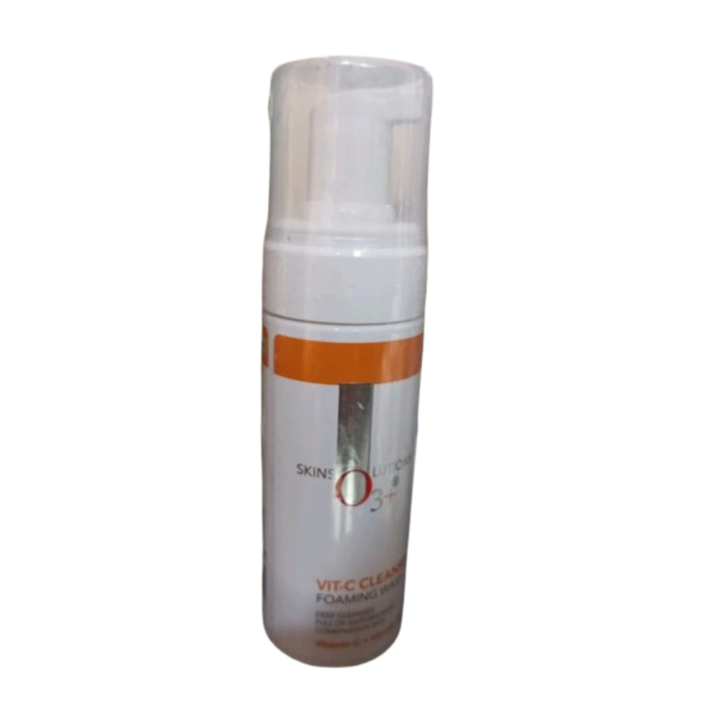 Skincare bottle with pump on a white background