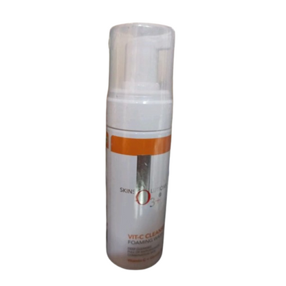 Skincare bottle with pump on a white background
