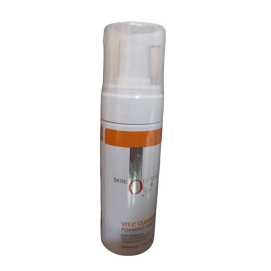 Skincare bottle with pump on a white background