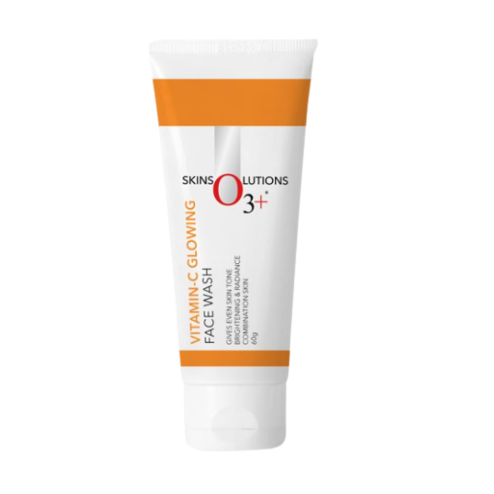 Tube of Skins Solutions O3+ Vitamin C Glowing Face Wash on a white background