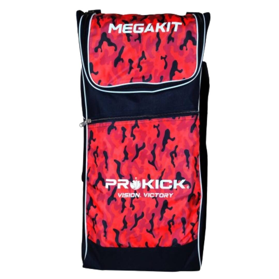 Red and black sports bag with 'ProKick' and 'Megakit' branding on a white background