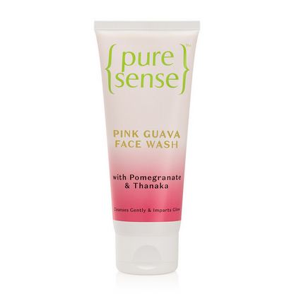 Tube of pure sense Pink Guava Face Wash on a white background