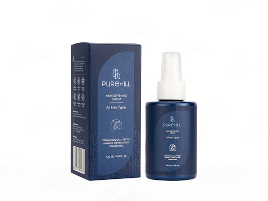 Purehill hair softening spray bottle and packaging on a white background