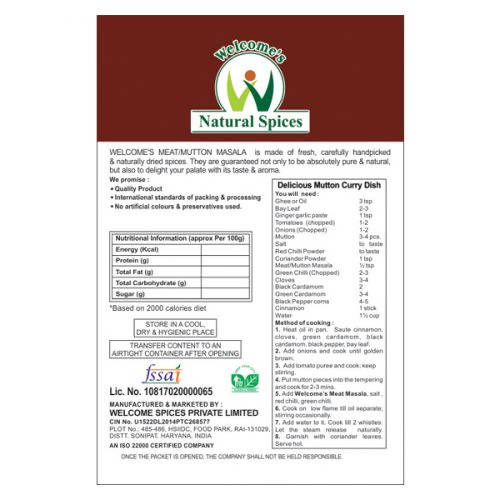 Welcome’s Natural Spices Meat/Mutton Masala Powder