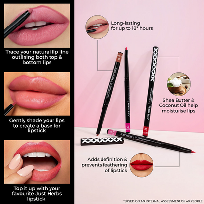 Just Herbs Fill & Define Lip Liner - Fiery Pink