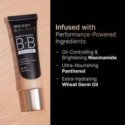 Swiss Beauty Select Bright & Balance BB Cream With Niacinamide - 4 Creamy Ginger