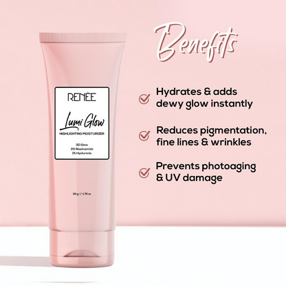 Renee Cosmetics Lumi Glow Highlighter Moisturizer 3D Glow 3% Niacinamide 1% Hyaluronic