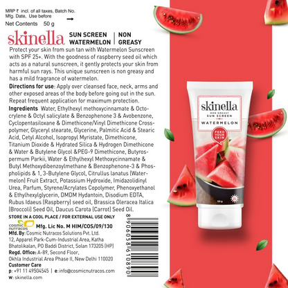 Skinella Sun Screen - Non Greasy Watermelon (Spf 25+) Vitamin C
