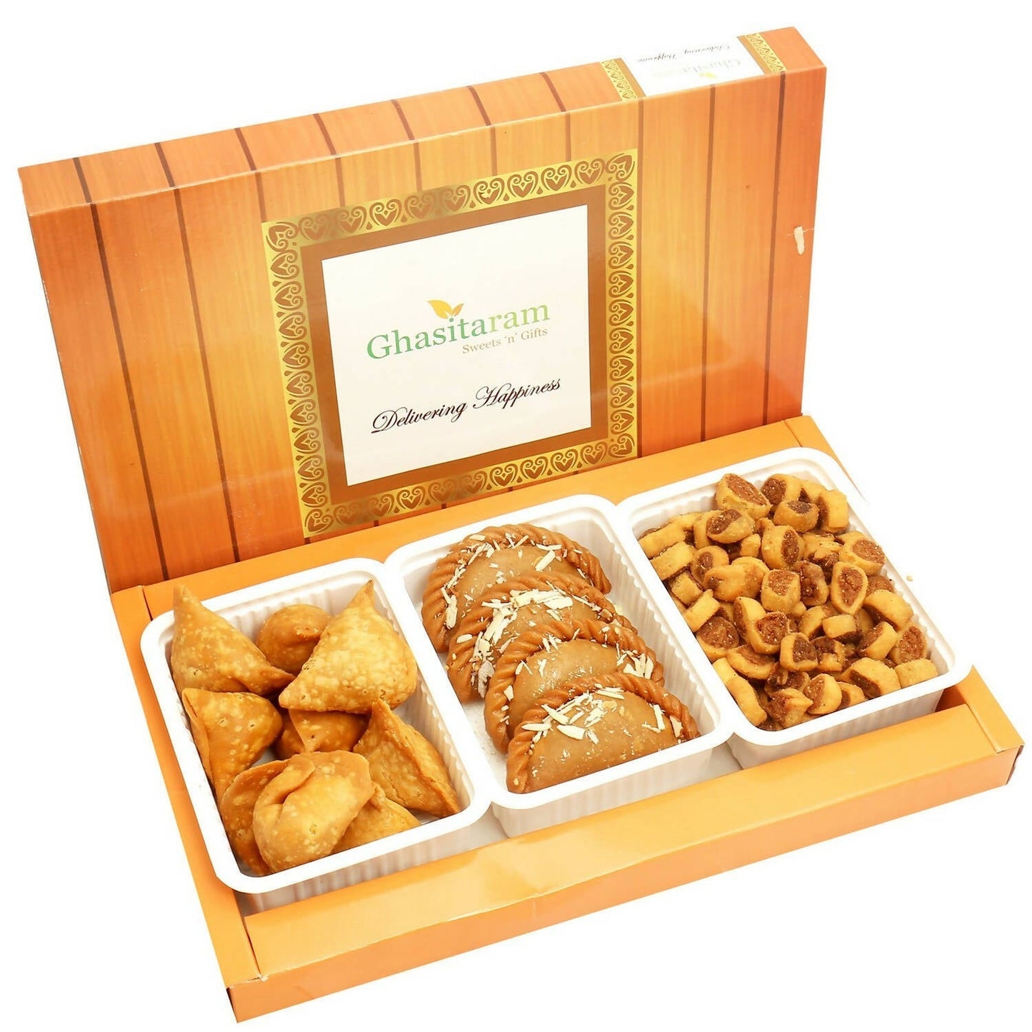 Ghasitaram Holi Hampers: Gujiya, Farsan Samosa and Bhakar Wadi hamper