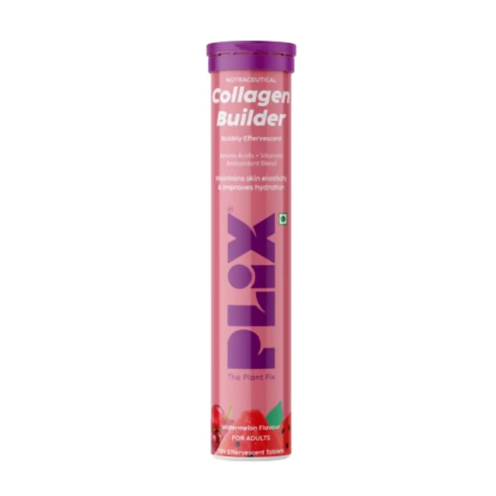 PLIX The Plant Fix Collagen Builder Bubbly Effervescent Tablets Vitamin C & E for Hydrated Skin & Anti-Aging
