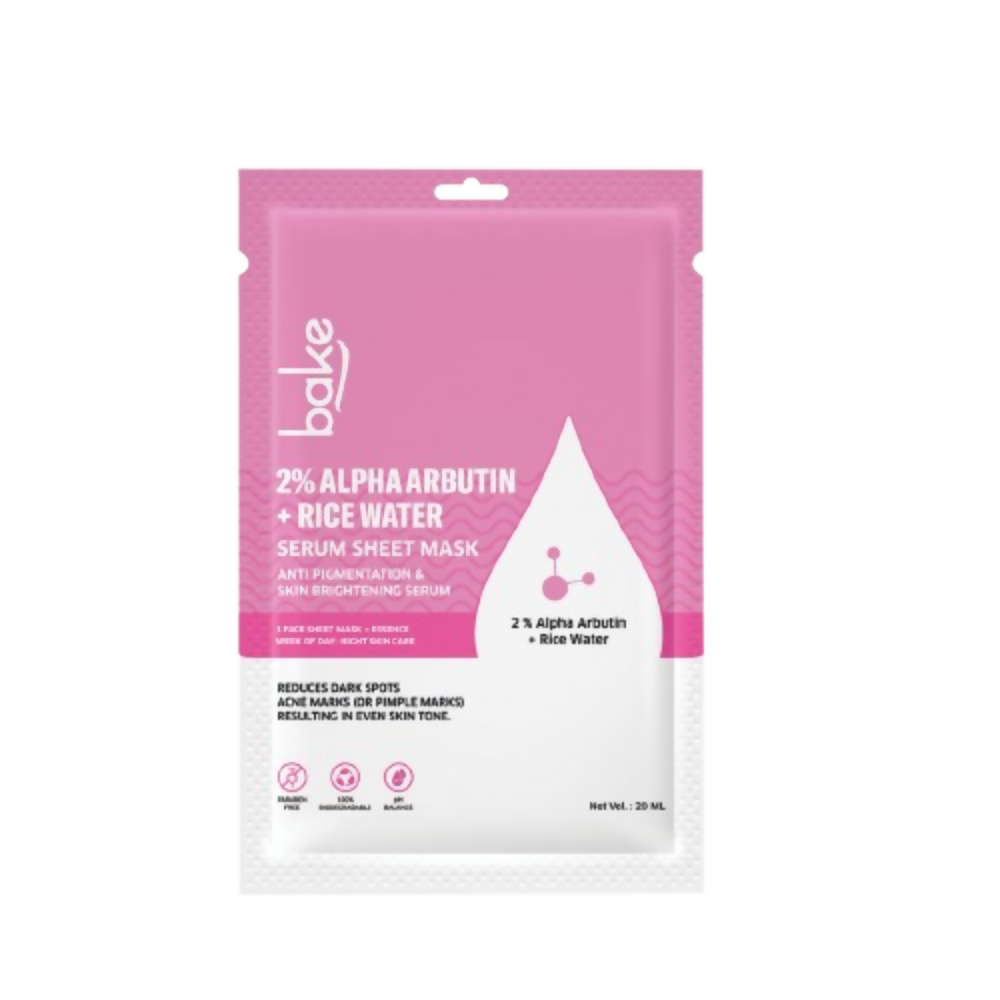Bake 2% Alpha Arbutin + Rice Water Serum Sheet Mask
