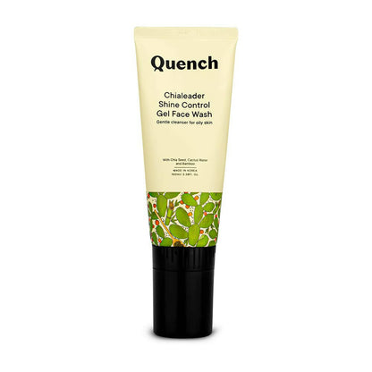 Tube of Quench Chialeader Shine Control Gel Face Wash on a white background