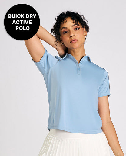 Quick-Dry Polo Top Blue