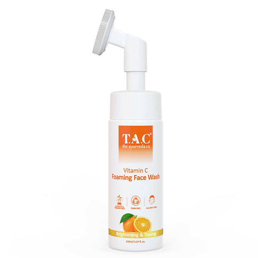 TAC - The Ayurveda Co. Vitamin C Foaming Face Wash for Face Brightening, Clean & Glowing Skin for Women & Men