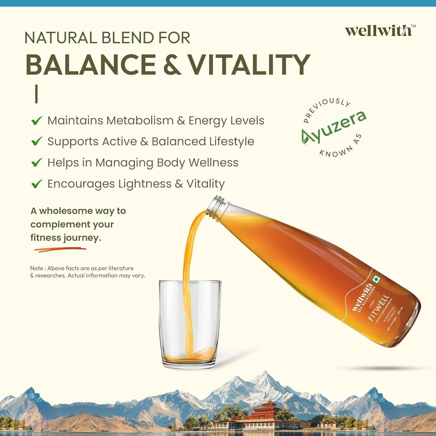 Wellwith Fitwell Juice – Himalayan Sea Buckthorn + Garcinia, Kokum & Punarnava