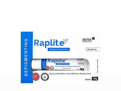 Raplite depigmenting cream packaging on a white background