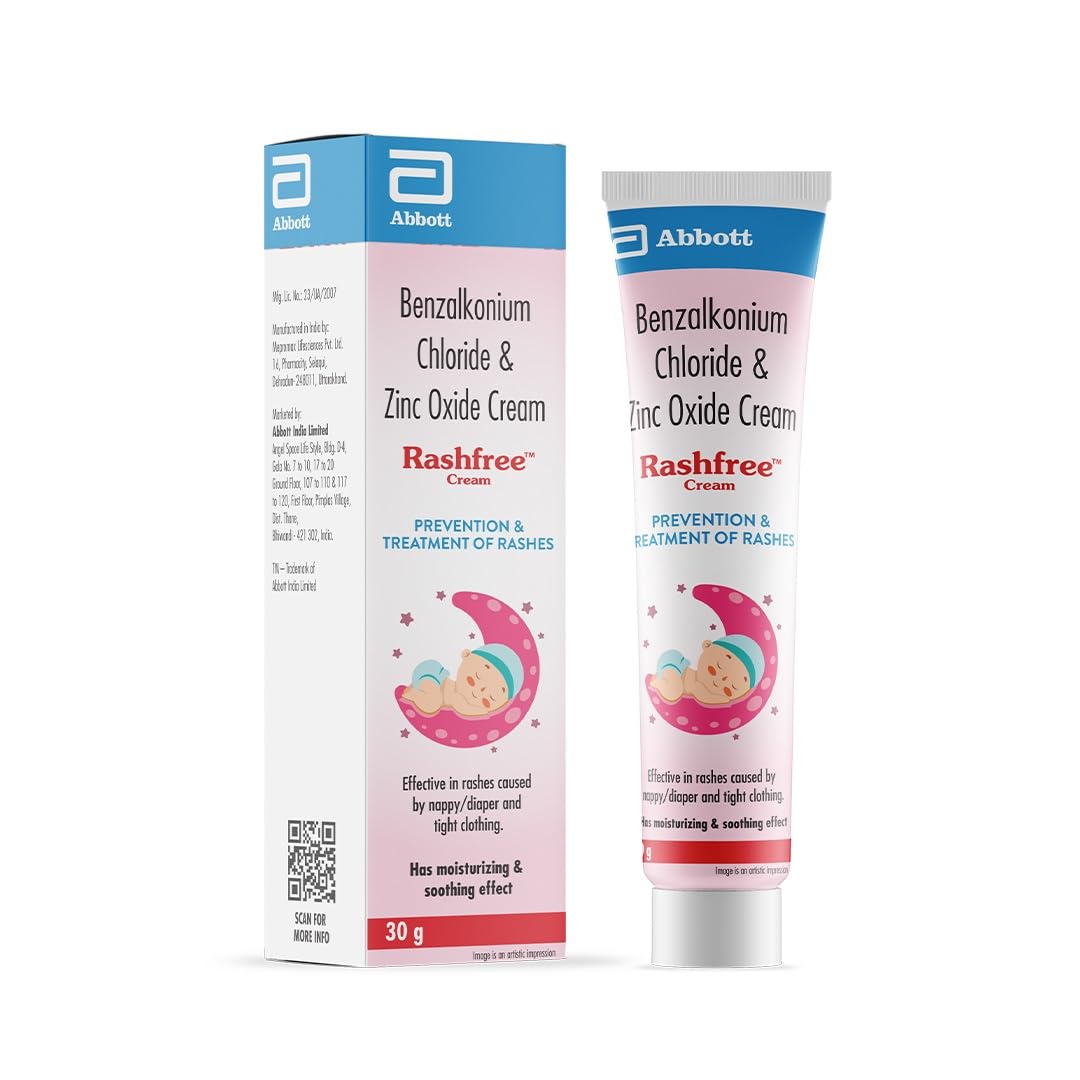 Rashfree - Diaper Rash Prevention Cream | Nappy cream for your newborns | Rash treatment cream for baby | 30g