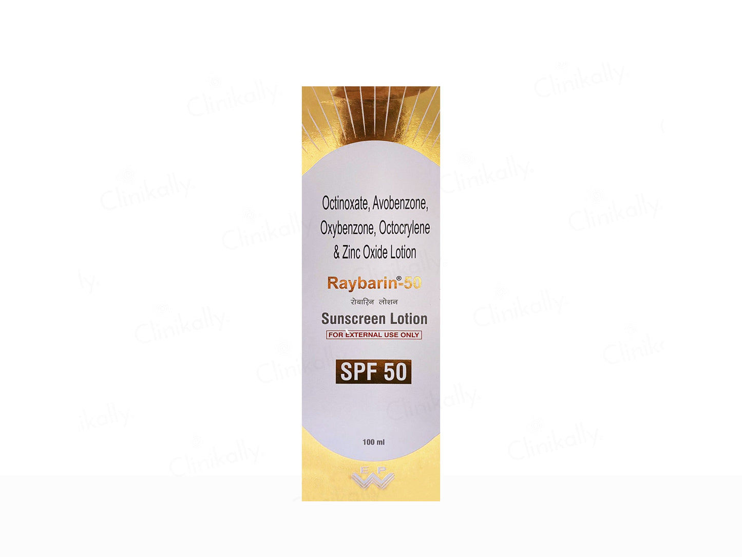 Rayban-30 sunscreen lotion packaging on a white background