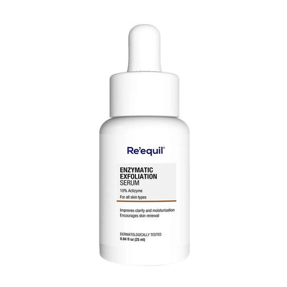 Re'equil Enzymatic Exfoliation Serum bottle on a white background