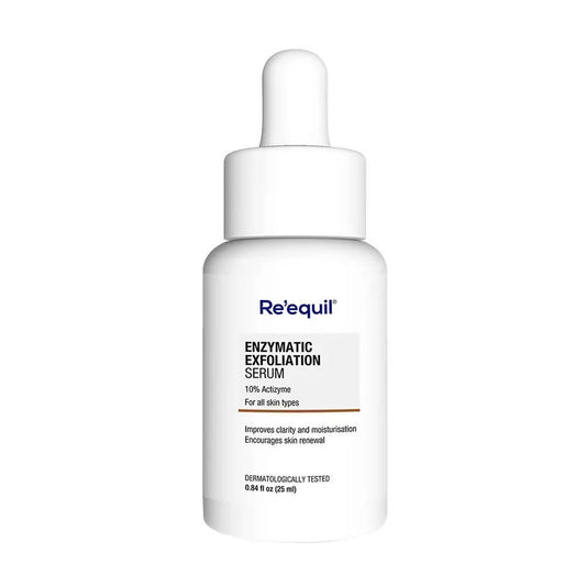 Re'equil Enzymatic Exfoliation Serum bottle on a white background
