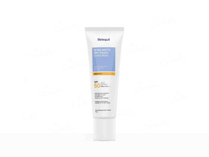 Tube of Referquill sunscreen cream on a white background