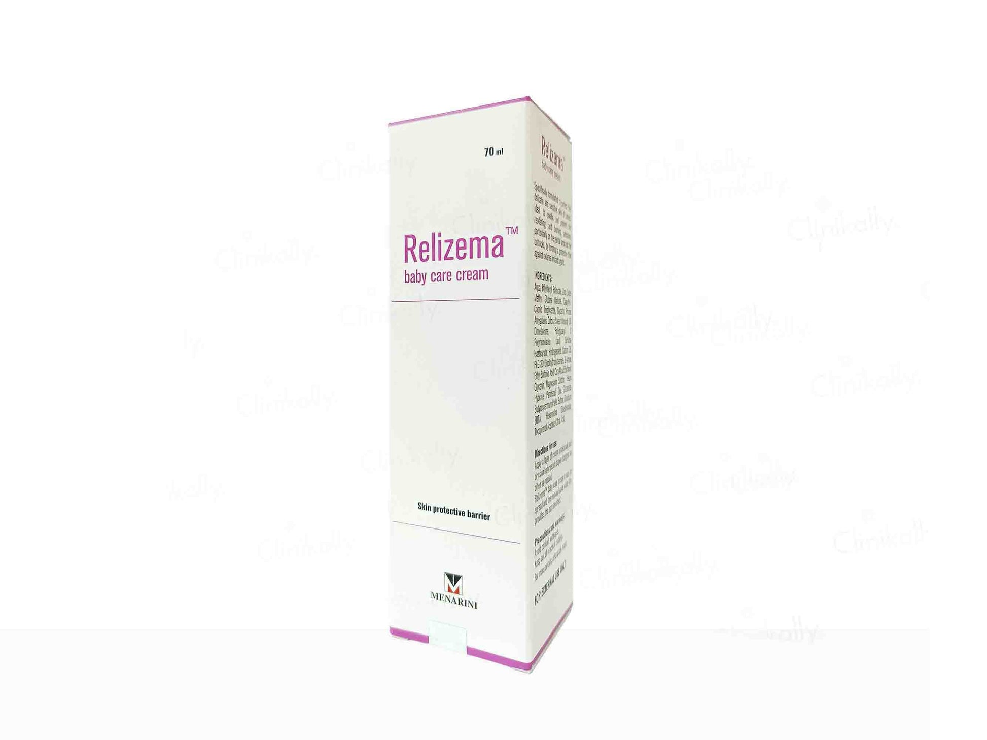 Relizema baby care cream packaging on a white background