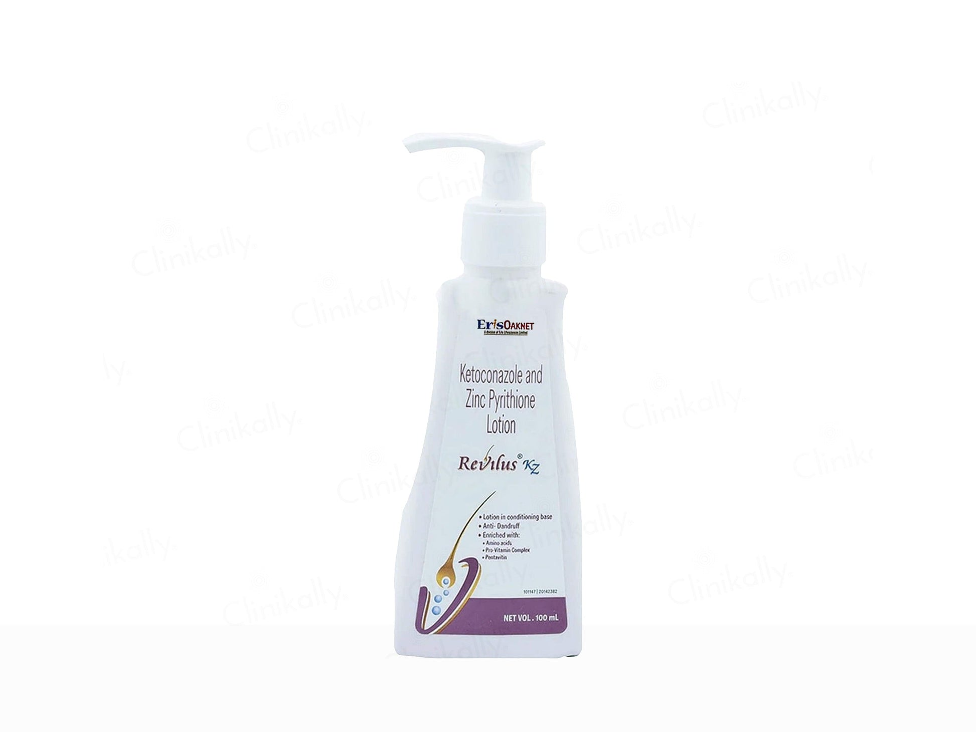 Lotion bottle with label on a white background