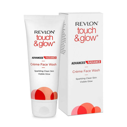 Revlon Touch & Glow Crème Face Wash with packaging on a white background