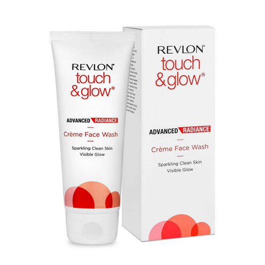Revlon Touch & Glow Crème Face Wash with packaging on a white background