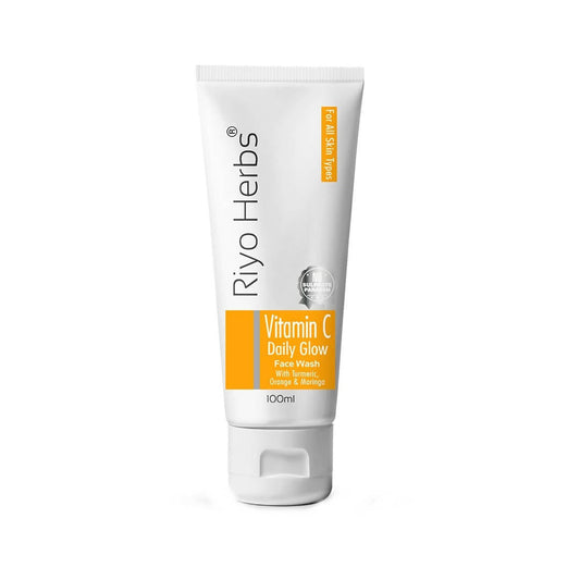 Tube of Rivo Herbs Vitamin C Daily Glow Face Wash on a white background