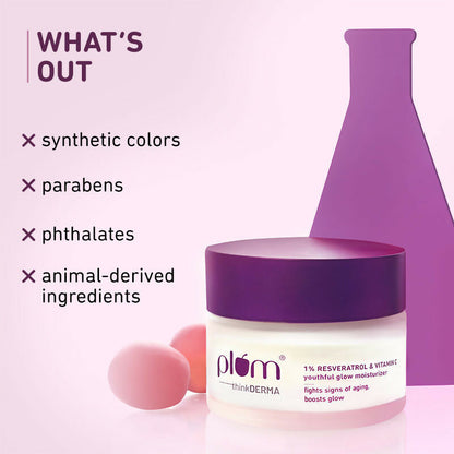 Plum 1% Resveratrol & Vitamin C Anti-Aging Moisturizer For Glowing Skin