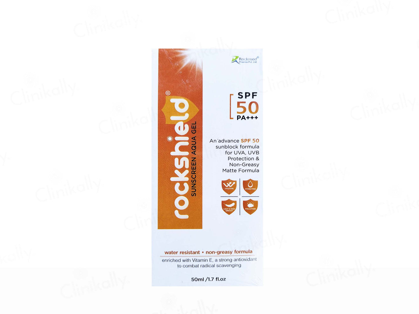 Rockshield sunscreen packaging on a white background