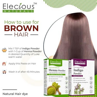 Elecious Naturals Indigo and Henna powder for Black Hair