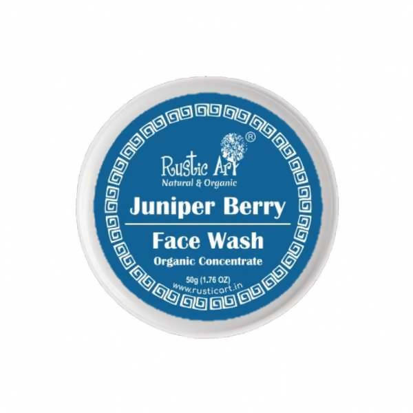 Jar of Rustic Art Juniper Berry Face Wash on a white background