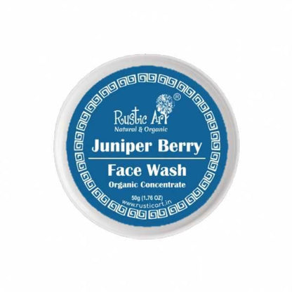 Jar of Rustic Art Juniper Berry Face Wash on a white background