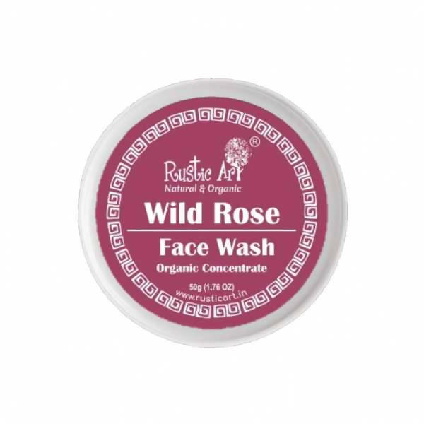 Rustic Art Wild Rose Face Wash container on a white background