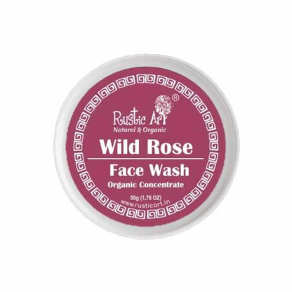 Rustic Art Wild Rose Face Wash container on a white background