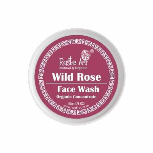 Rustic Art Wild Rose Face Wash container on a white background