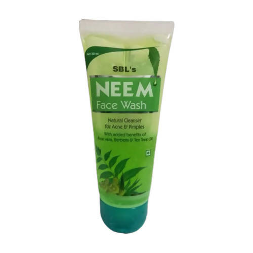 Tube of SBL Neem Face Wash on a white background