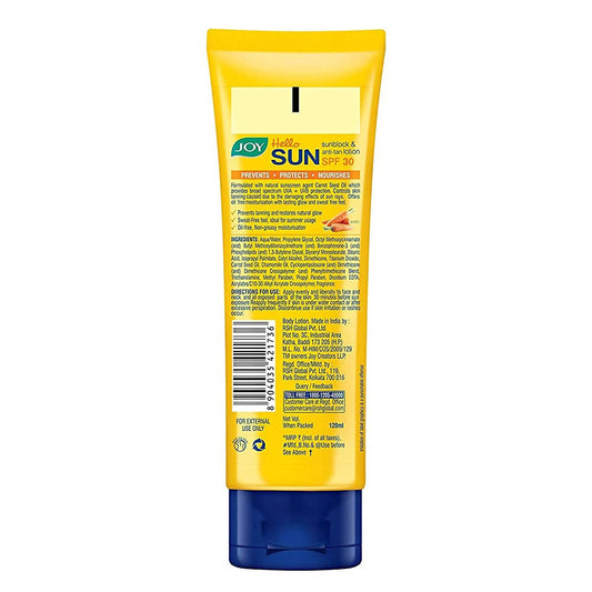 Joy Hello Sun Sunblock and Anti Tan Lotion SPF 30 PA++