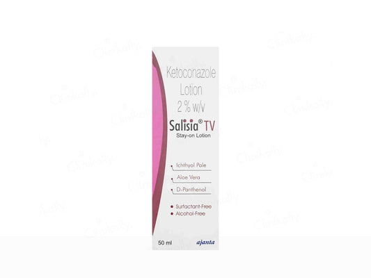 Salistia TV Ketoconazole Lotion 2% w/v packaging on a white background